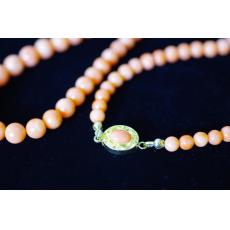 粉紅珊瑚圓珠項鍊